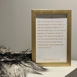 Gold Framed Bible Verse Art